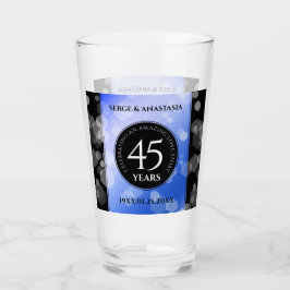 Elegant 45. Sapphire Hochzeit Jahrestag Glas