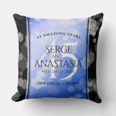 Elegant 45. Sapphire Hochzeit Jahrestag Kissen (Vorderseite)