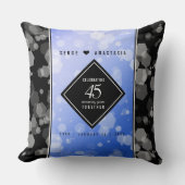 Elegant 45. Sapphire Hochzeit Jahrestag Kissen (Vorderseite)