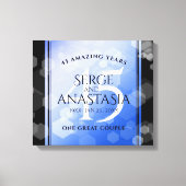 Elegant 45. Sapphire Hochzeit Jahrestag Leinwanddruck (Vorderseite)