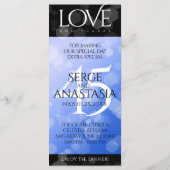 Elegant 45. Sapphire Hochzeit Jahrestag Menükarte (Rückseite)