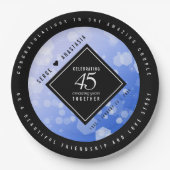 Elegant 45. Sapphire Hochzeit Jahrestag Pappteller (Vorderseite)