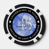 Elegant 45. Sapphire Hochzeit Jahrestag Pokerchips (Rückseite)