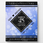 Elegant 45. Sapphire Wedding Anniversary Plaque Fotoplatte (Vorderseite)