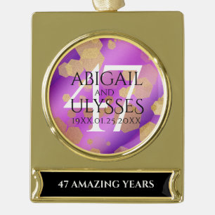 Elegant 47. Geburtstag von Amethyst Banner-Ornament Gold
