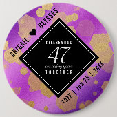 Elegant 47. Geburtstag von Amethyst Button (Vorderseite)