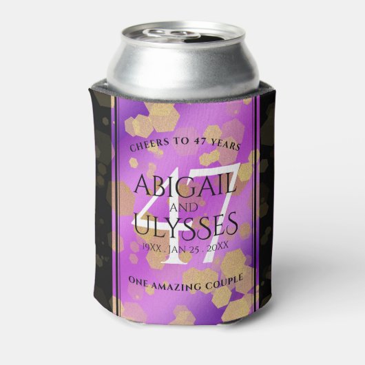 Elegant 47. Geburtstag von Amethyst Dosenkühler (Kanne Rückseite)