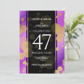 Elegant 47. Geburtstag von Amethyst Einladung (Stehend Vorderseite)