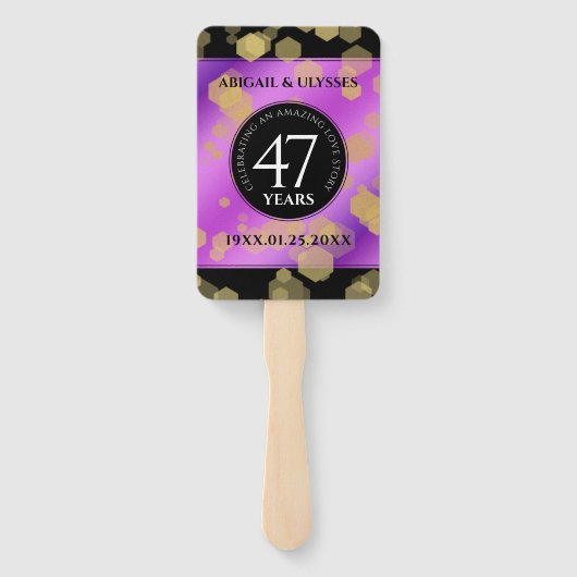 Elegant 47. Geburtstag von Amethyst Fächer (Rückseite)