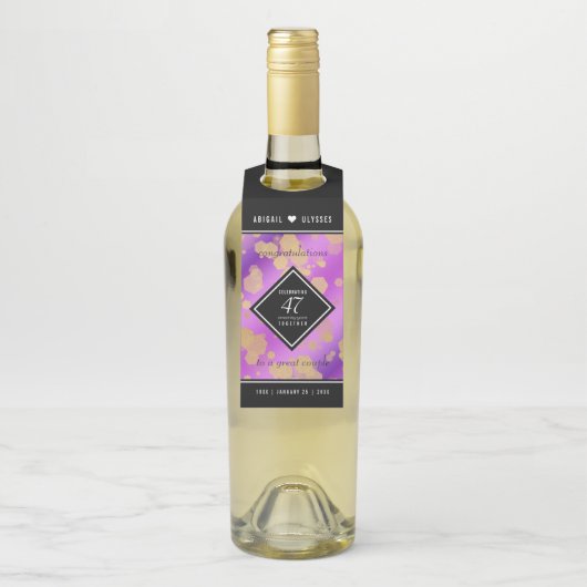 Elegant 47. Geburtstag von Amethyst Flaschenanhänger (Auf Flasche)