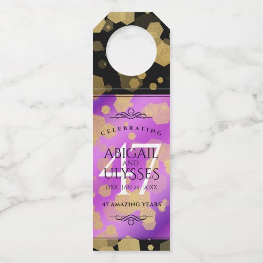 Elegant 47. Geburtstag von Amethyst Flaschenanhänger (Rückseite)