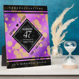 Elegant 47. Geburtstag von Amethyst Fotoplatte