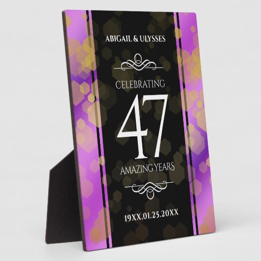 Elegant 47. Geburtstag von Amethyst Fotoplatte (Seite)