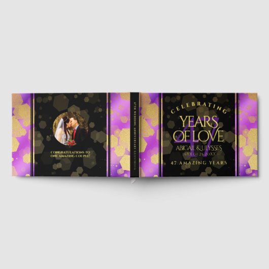 Elegant 47. Geburtstag von Amethyst Gästebuch (Voll)