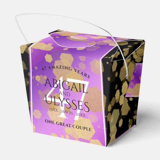 Elegant 47. Geburtstag von Amethyst Geschenkschachtel (Rückseite)