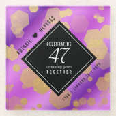 Elegant 47. Geburtstag von Amethyst Glasuntersetzer (Vorderseite)