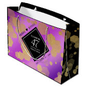 Elegant 47. Geburtstag von Amethyst Große Geschenktüte (Rückseite Schrägansicht)
