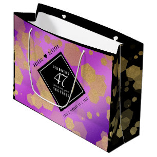 Elegant 47. Geburtstag von Amethyst Große Geschenktüte