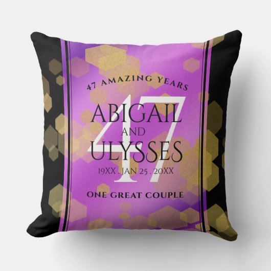 Elegant 47. Geburtstag von Amethyst Kissen (Vorderseite)