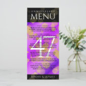 Elegant 47. Geburtstag von Amethyst Menükarte (Stehend Vorderseite)