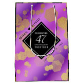 Elegant 47. Geburtstag von Amethyst Mittlere Geschenktüte (Rückseite)