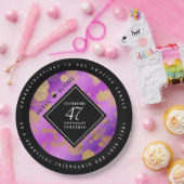 Elegant 47. Geburtstag von Amethyst Pappteller (Party)
