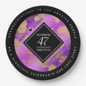 Elegant 47. Geburtstag von Amethyst Pappteller (Vorderseite)