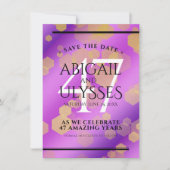 Elegant 47. Geburtstag von Amethyst Save The Date (Vorderseite)