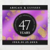 Elegant 47. Geburtstag von Amethyst Schaumweinetikett (Einzelnes Label)