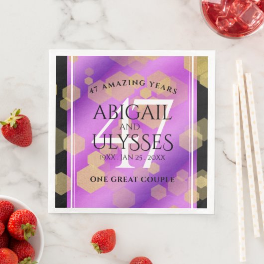 Elegant 47. Geburtstag von Amethyst Serviette (Beispiel)