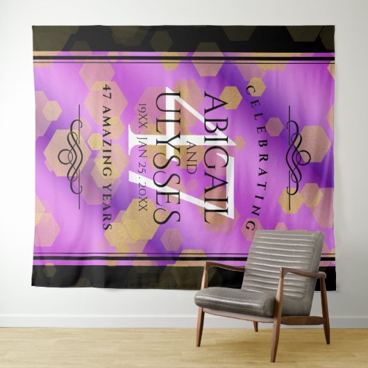 Elegant 47. Geburtstag von Amethyst Wandteppich (Beispiel (Horizontal))