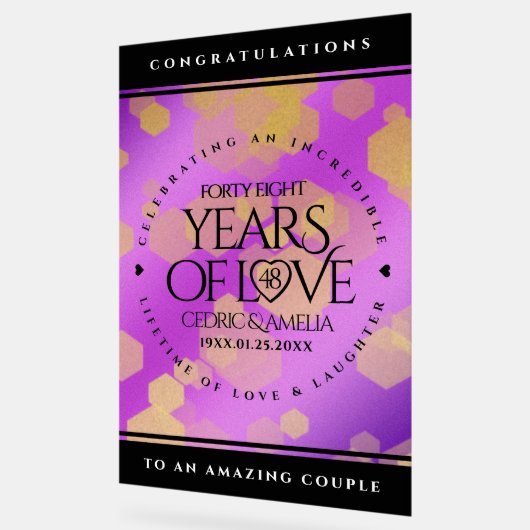 Elegant 48. Geburtstag von Amethyst Acrylschild (Winkel)