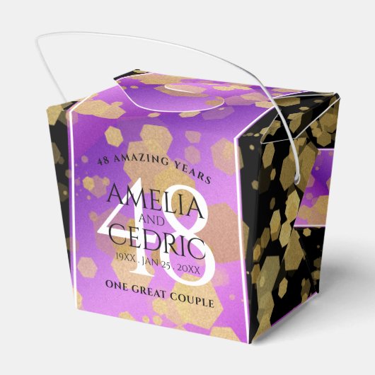Elegant 48. Geburtstag von Amethyst Geschenkschachtel (Rückseite)
