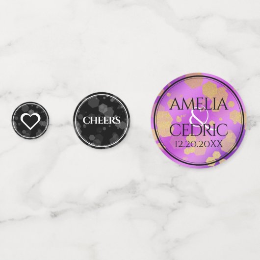 Elegant 48. Geburtstag von Amethyst Konfetti (Rückseiten)