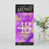 Elegant 48. Geburtstag von Amethyst Menükarte (Stehend Vorderseite)