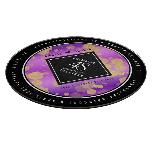 Elegant 48. Geburtstag von Amethyst Schneidebrett (Ecke)