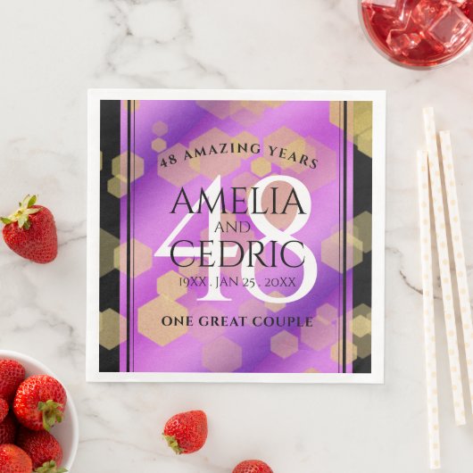 Elegant 48th Amethyst Wedding Anniversary Serviette (Beispiel)