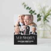 Elegant 4 Foto Beerdigung Dankeskarte (Stehend Vorderseite)