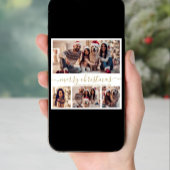 Elegant 4 Foto Collage Gold Script Weihnachten