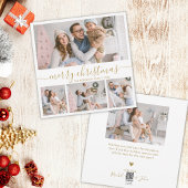 Elegant 4 Foto Collage Gold Script Weihnachten