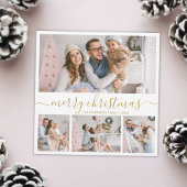 Elegant 4 Foto Collage Gold Script Weihnachten