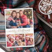 Elegant 4 Foto Collage Gold Script Weihnachten