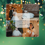 Elegant 4 Foto Collage Newlyweds Wedding Foto Keramikornament<br><div class="desc">Elegant 4 Foto Collage New Elyweds Wedding Foto Keramik Ornament</div>