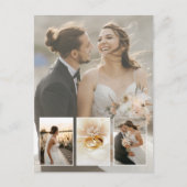 Elegant 4 Foto Collage Wedding Vielen Dank Postkarte (Vorderseite)
