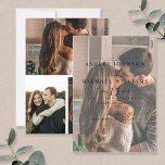 Elegant 4 Foto Vellum Overlay Einladung zur Hochze<br><div class="desc">Mit dieser wunderschönen,  eleganten und trendigen Imitat-Vellum-Overlay-Foto-Hochzeitseinladung mit Handschrift und drei Verlobungen Fotos auf der Rückseite kreieren Sie die perfekte Hochzeitseinladung. Kontaktieren Sie Designer für passende Produkte und Designvarianten. HINWEIS FÜR KREATOR: Das "Vellum-Overlay" auf diesem Produkt ist ein digitaler Effekt." Copyright Anastasia Surridge für Anastasia Designs,  alle Rechte vorbehalten.</div>