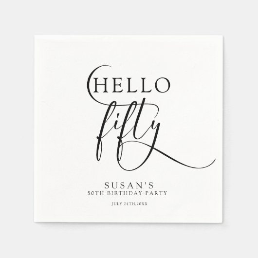 Elegant 50. 50. Geburtstag Serviette (Vorderseite)