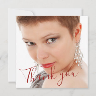 Elegant 50 Fab Geburtstag Foto Script Red Birthday Dankeskarte