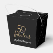 Elegant 50 & fabelhaft Birthday Box Imitate schwar Geschenkschachtel (Rückseite)