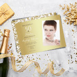 Elegant 50 & fabelhaft dekoratives Gold Blätter Pa Einladung<br><div class="desc">Elegante 50 & fabelhafte dekorative Gold Blätter Swirl Muster Party Einladung</div>