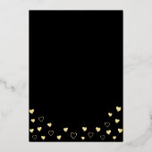 Elegant 50 & fabelhaft Solid Black & Gold Geburtst Folieneinladung (Rückseite)